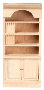 Unfinished Dollhouse Bookcase with Books