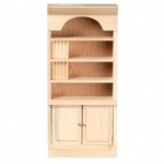 Unfinished Dollhouse Bookcase with Books