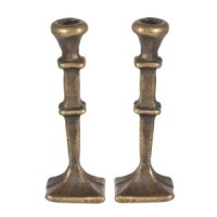 Dollhouse 2 pc Bronze Square Candlesticks