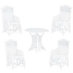 Dollhouse Patio Round Table &amp; Chairs Set