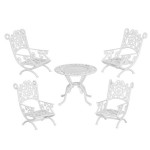Dollhouse Lawn Round Table &amp; Chairs Set