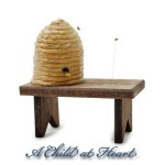 Dollhouse Bee Hive on Bench