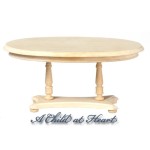 Unfinished Dollhouse Oval Pedestal Dining Table