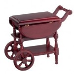 Dollhouse Drop Leaf Mahogany Tea Cart