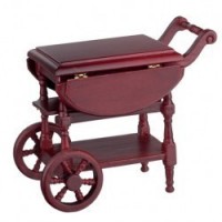 Dollhouse Drop Leaf Mahogany Tea Cart