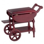 Dollhouse Drop Leaf Mahogany Tea Cart