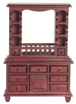 Dollhouse Mahogany Hutch Dresser