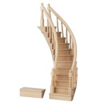 (*) Dollhouse Curved Staircase Double Rail