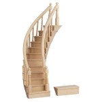 (*) Dollhouse Curved Staircase Double Rail