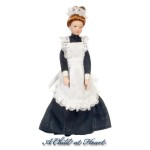 Porcelain Maid Doll in Black
