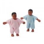 Vinyl DollHouse - African American Twin Babies