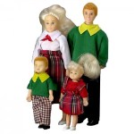 Dollhouse Blonde Modern Doll Family Set