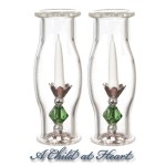 2 Candlesticks w/ Hurricane Shades