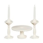(*) Dollhouse White Cake Plate &amp; Candlesticks (Kit)