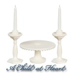 (*) Dollhouse White Cake Plate &amp; Candlesticks (Kit)
