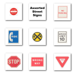 (*) Dollhouse Assorted Road Sign(s)- Choice of Styles -