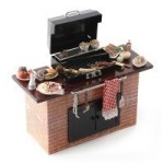 (*) Dollhouse Backyard Barbecue By Reutter