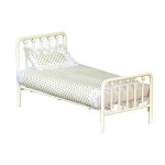 (*) Dollhouse Single Black or White Metal Bed