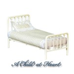 (*) Dollhouse Single Black or White Metal Bed