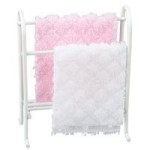 White Dollhouse Towel Rack with Towels