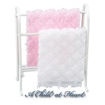 White Dollhouse Towel Rack with Towels