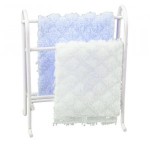 White Dollhouse Towel Rack with Towels