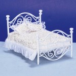 Dollhouse Double White Metal Bed