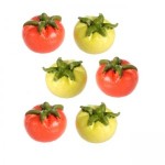 (*) Dollhouse 6 pc Green &amp; Red Tomatoes