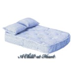 Dollhouse Blue Mattress with Pillows