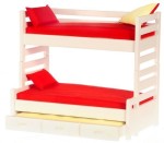 Dollhouse Trundle Bunk Bed - White