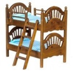Dollhouse Spindle Bunk Bed w/ Ladder - Walnut