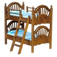 Dollhouse Spindle Bunk Bed w/ Ladder - Walnut