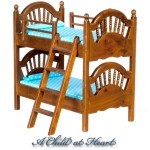 Dollhouse Spindle Bunk Bed w/ Ladder - Walnut