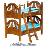 Dollhouse Spindle Bunk Bed w/ Ladder - Walnut