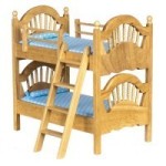 Dollhouse Spindle Bunk Bed w/ Ladder - Oak
