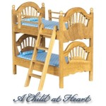 Dollhouse Spindle Bunk Bed w/ Ladder - Oak