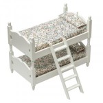 Dollhouse Colonial Bunk Bed w/Ladder - White