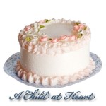 (*) 1/2" or 1" Scale White Cake with Pink Roses