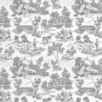3 Shts - Dollhouse Champagne Toile Paper- Choice of Color -