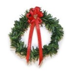 Dollhouse Red Bow Wreath