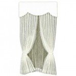 Dollhouse Drape Scalloped Valance - White Leaves