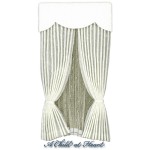 Dollhouse Drape Scalloped Valance - White Leaves