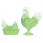 (*) Dollhouse Rooster &amp; Hen Candy Dishes
