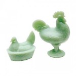 (*) Dollhouse Rooster &amp; Hen Candy Dishes