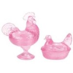 (*) Dollhouse Rooster &amp; Hen Candy Dishes