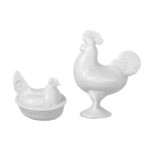 (*) Dollhouse Rooster &amp; Hen Candy Dishes