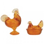 (*) Dollhouse Rooster &amp; Hen Candy Dishes