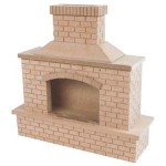 (* 1 Left *) Dollhouse Unfinished - Outdoor Brick Fireplace