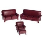 Bespaq Dollhouse Leather Living Room