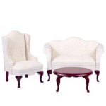 Dollhouse Cream Queen Anne Living Room